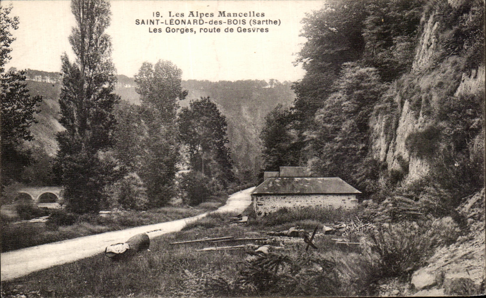CPA Les Alpes Mancelles Saint Leonard des Bois Les gorges route de Gesvres