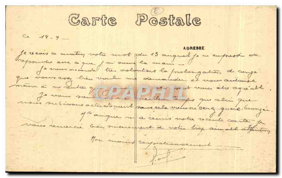 CPA Accidents Vie Mutuelle Generale Francaise Le Mans Bureaux et Hotel de la Soclete — Rückseite