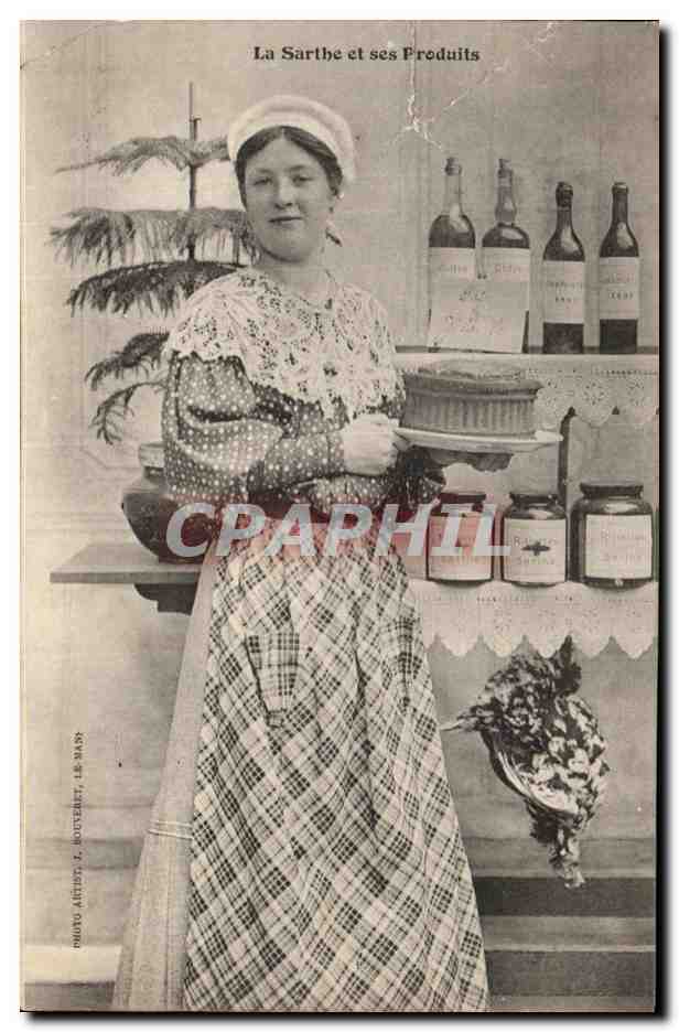 CPA La Sarthe et ses Produits Femme Folklore Cidre
