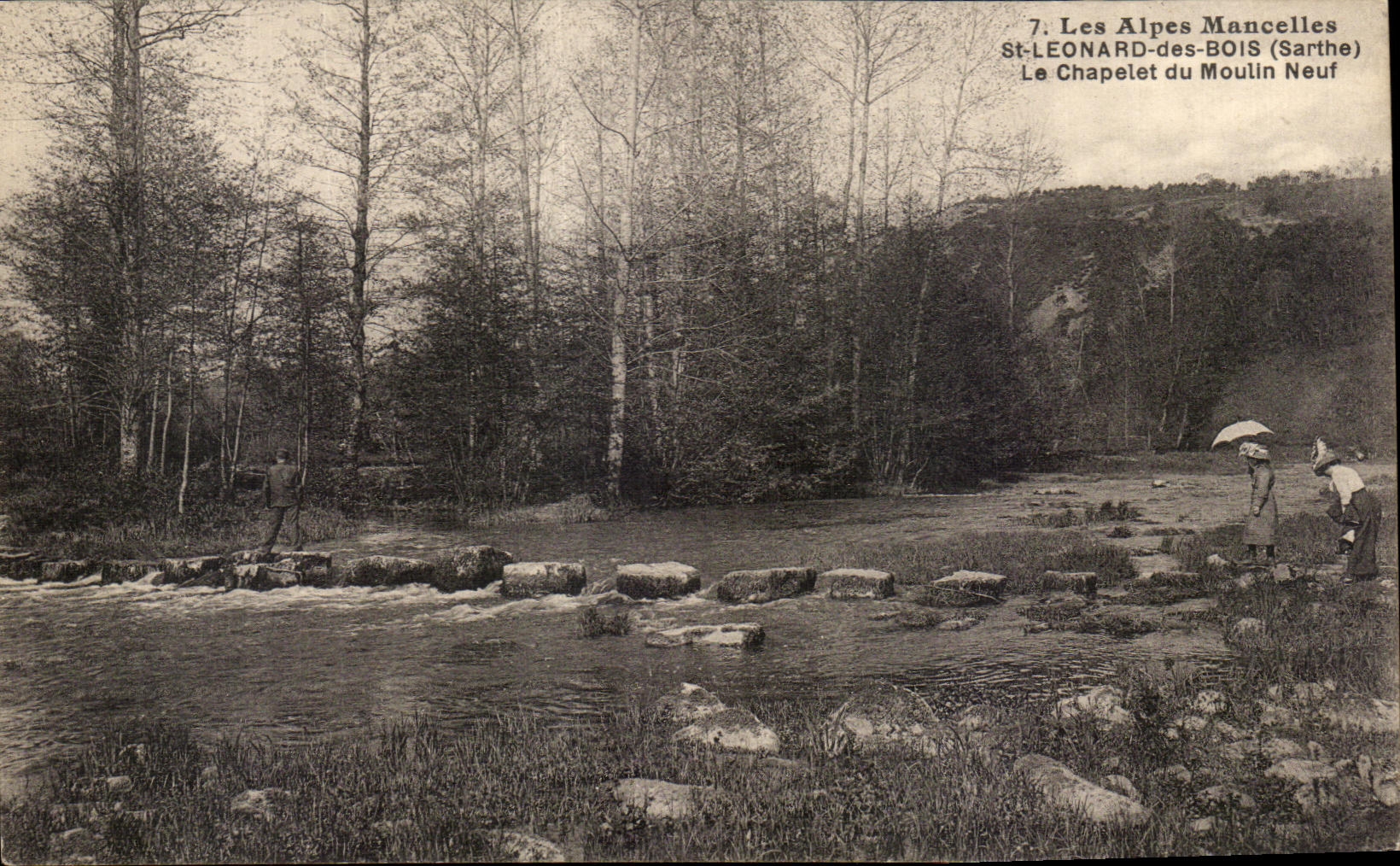 CPA Les Alpes Mancelles St Leonard des Bois Le Chapelet du Moulin Neuf
