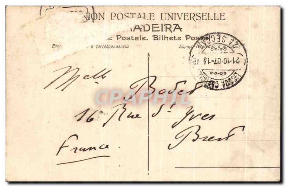 Madeira, Houten wagen — B.P. N° 102 — uitgever Pegistado — Achterkant
