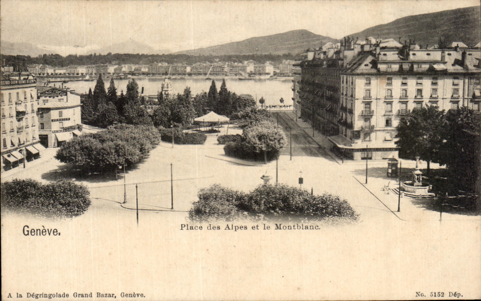 CPA Geneve Place Des Alpes Et Le Mont Blanc
