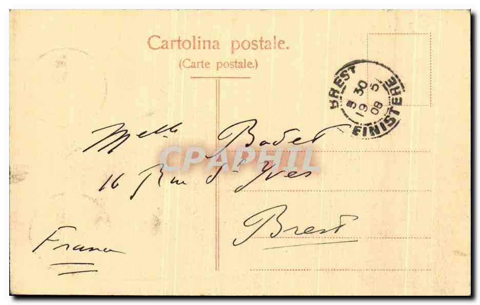CPA Palermo Monte Pellegrino Bateaux — Rückseite