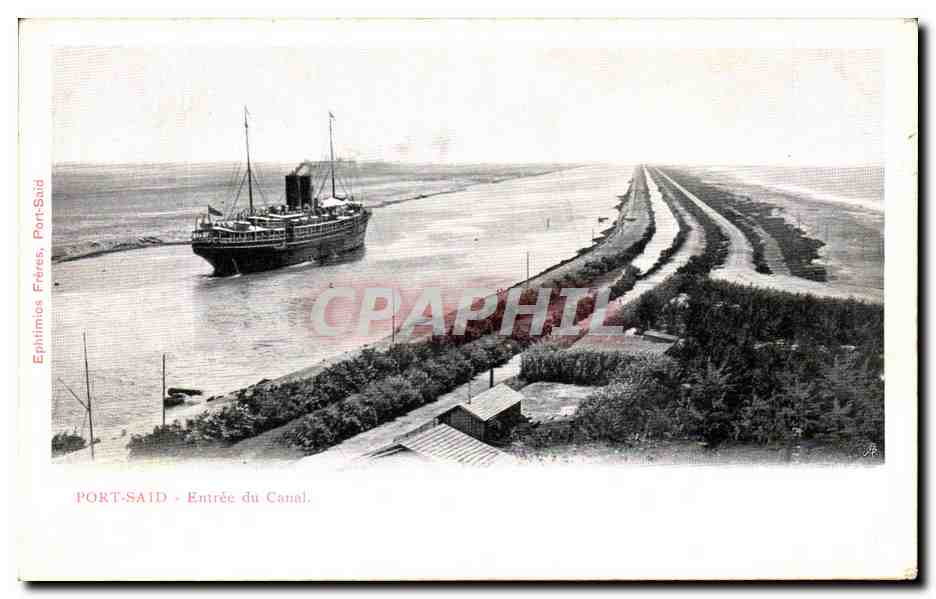 CPA Port Said Entree Du Canal Egypte Bateau