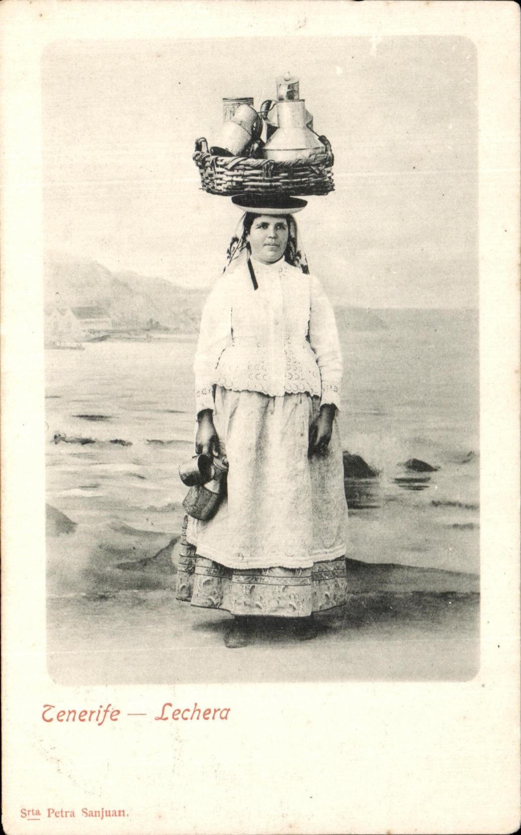 CPA Tenerife Lechera Folklore Costume Femme 