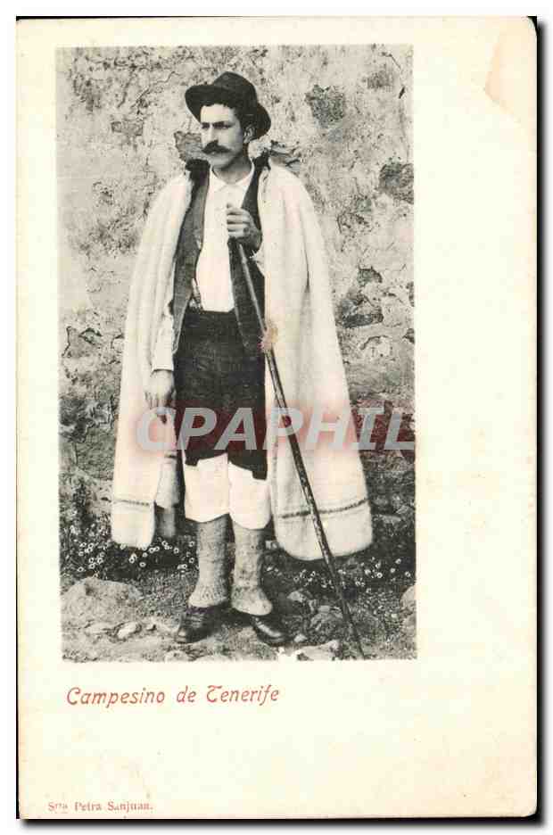 CPA Tenerife Lechera Folklore Costume Homme Campesino De Tenerife