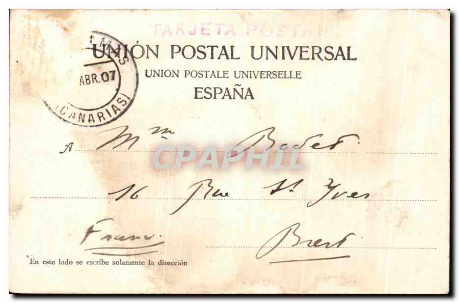 CPA Las Palmas Market Anes — Back