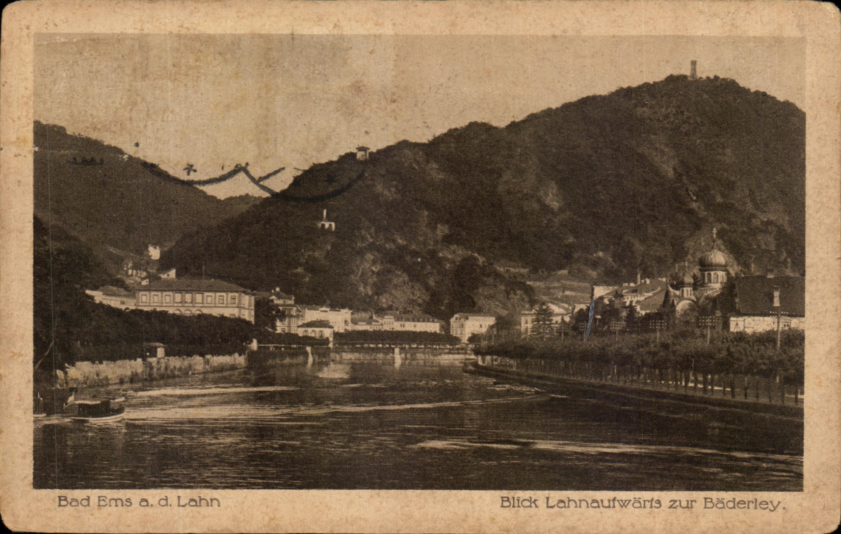 Bad Ems a.d. Lahn — View upstream towards the Bäderley — publisher unknown