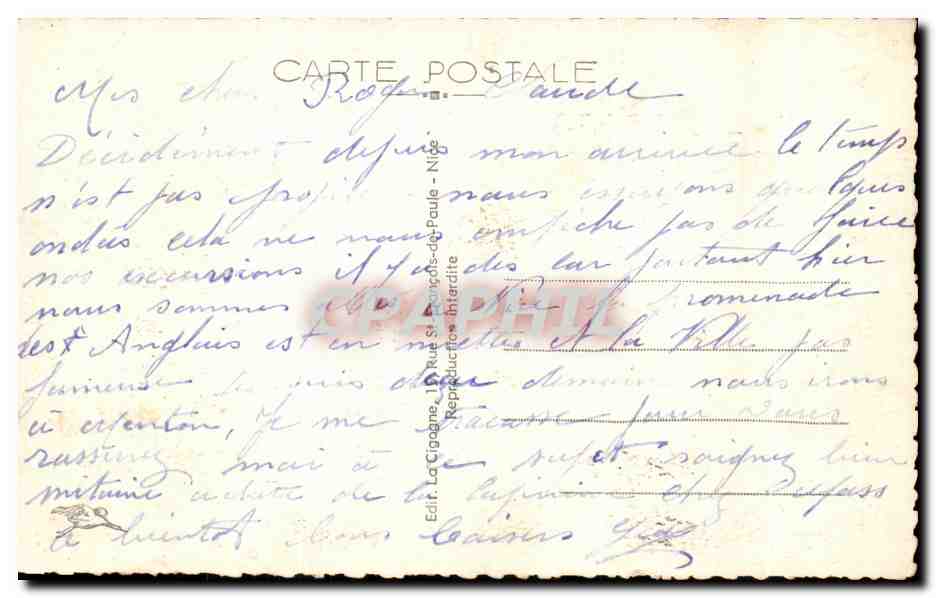 CPA Monaco Le Rocher Vue sur le Cap Martin et Italie — Rückseite
