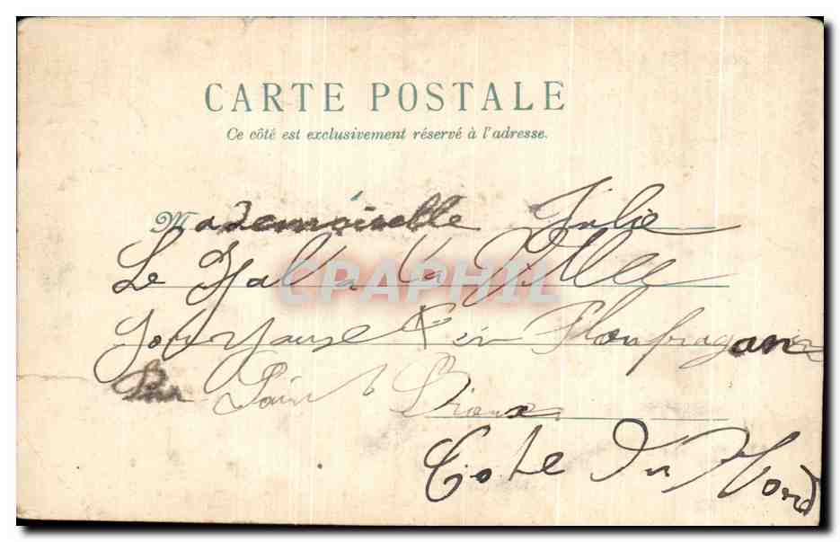 CPA fantaisie Je Pense a Vous — Rückseite