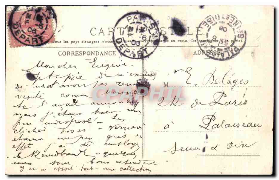 CPA Rigolot L'etang de Cernay Salon 1905 — Back
