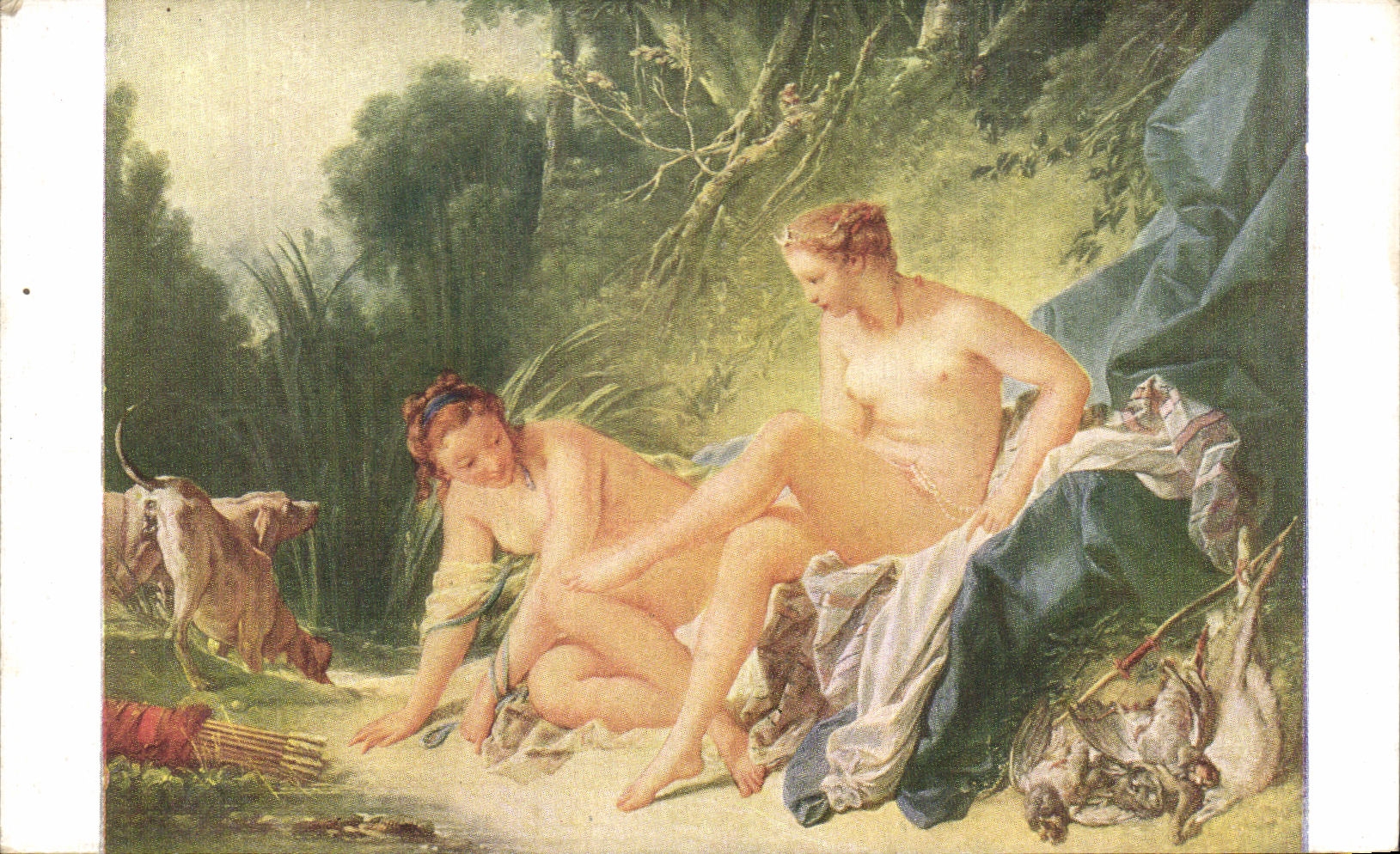 CPA Francois Boucher Diane sortant du bain 