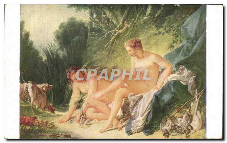 CPA Francois Boucher Diane sortant du bain Musee du Louvre Paris 