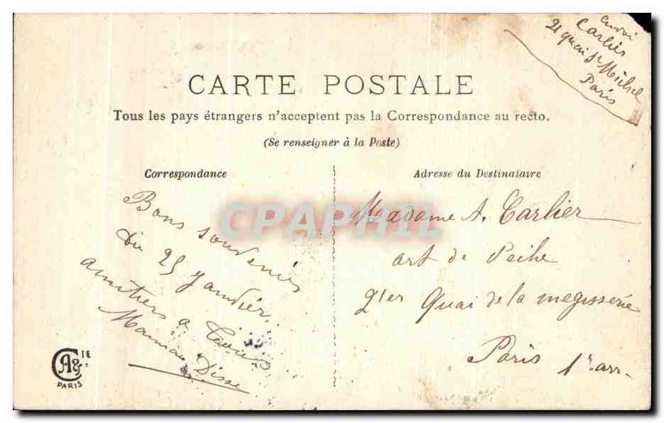 CPA Fantaisie Femme Peche Poissons  — Rückseite