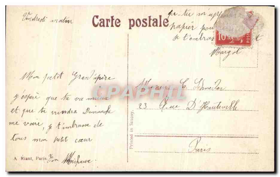 CPA Fantaisie Femme et bebe — Rückseite