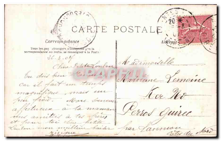 CPA Fantaisie Enfants Paques Chevre — Rückseite