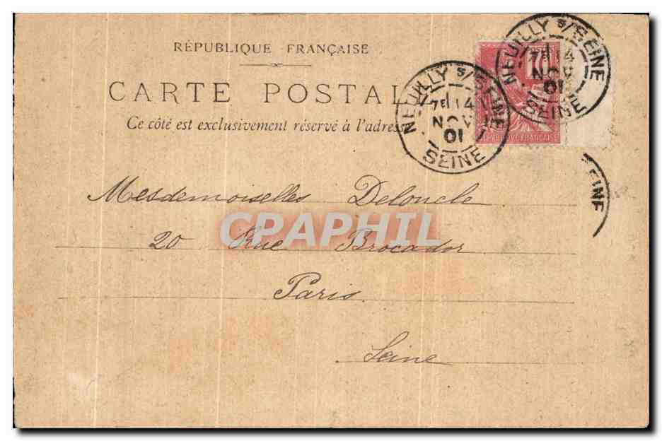 CPA Fantaisie Femme Fleur de pecher  — Verso