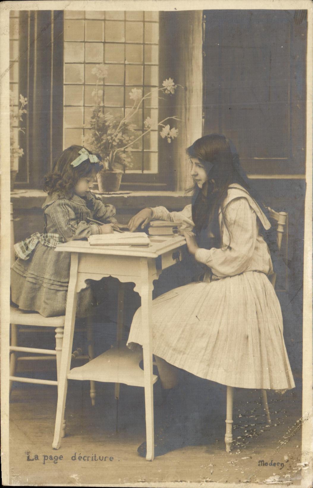 CPA Fantaisie Enfants la page d'ecriture 
