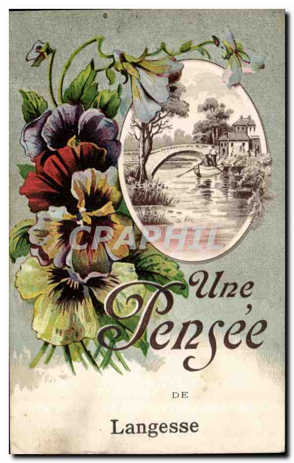 CPA Fantaisie Fleurs une pensee de Langesse