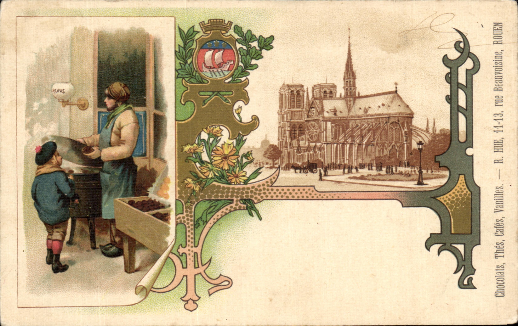 Notre-Dame de Paris — vue panoramique — R. HUE, rue Beaulieuse, Rouen