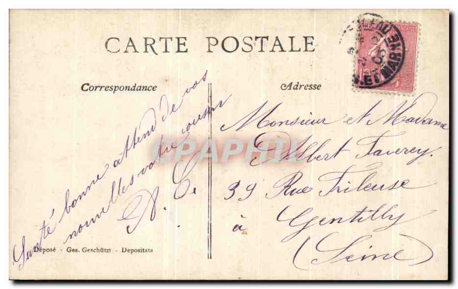 CPA Fantaisie Femme Le depart Bientot — Verso