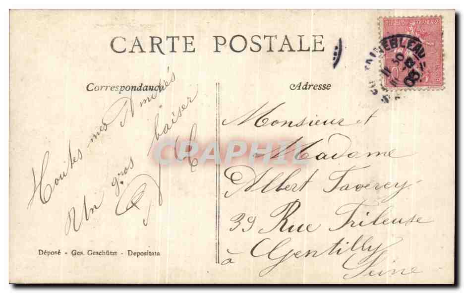 Soldat et femme au portail — Le Billet de Logement — ARS, n° 384/1 — Verso
