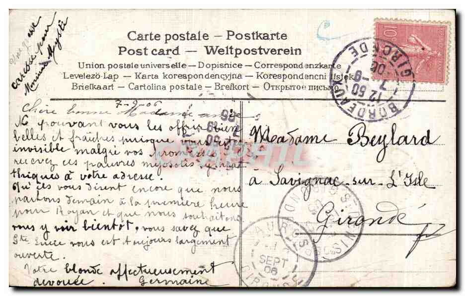 CPA Fantaisie Fleurs Hirondelles oiseaux  — Rückseite