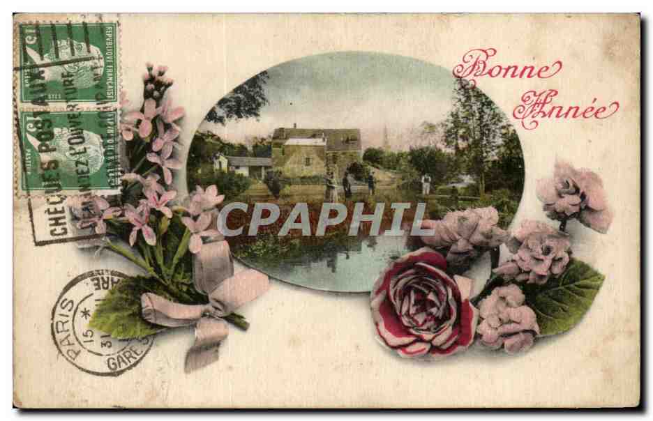 CPA Fantaisie Fleurs Village 