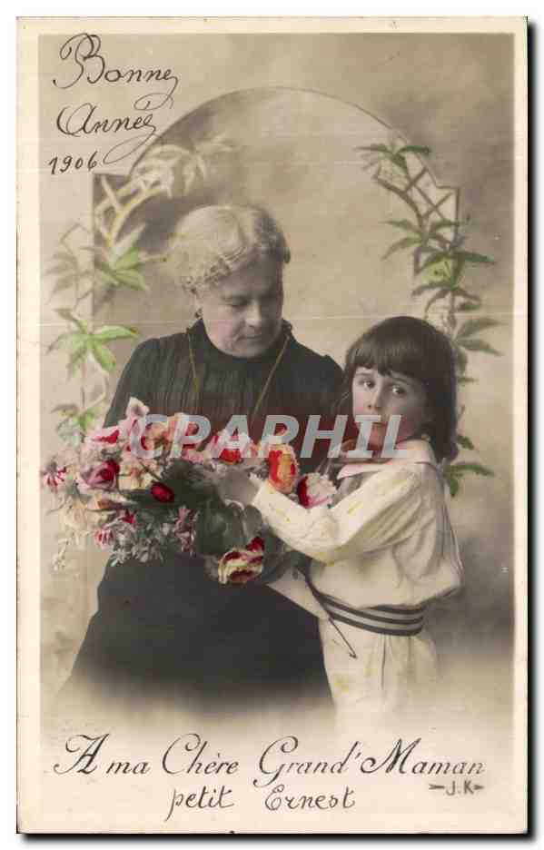 CPA Fantaisie Enfant et grand mere