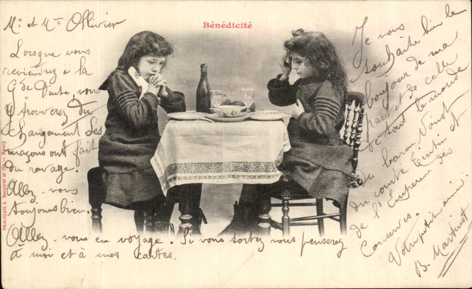CPA Fantaisie Enfants Benedicite