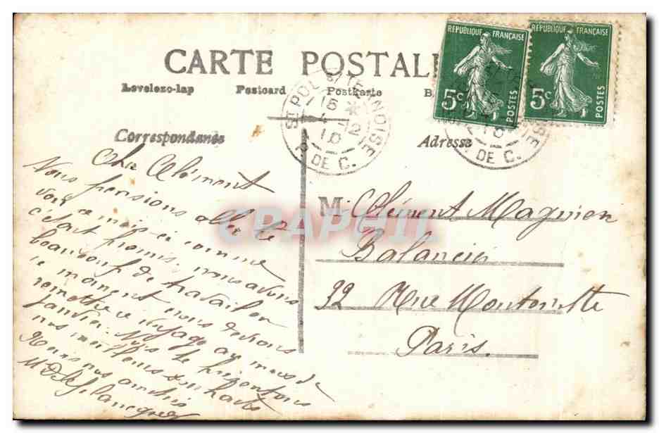 CPA Fantaisie Homme St Nicolas — Verso