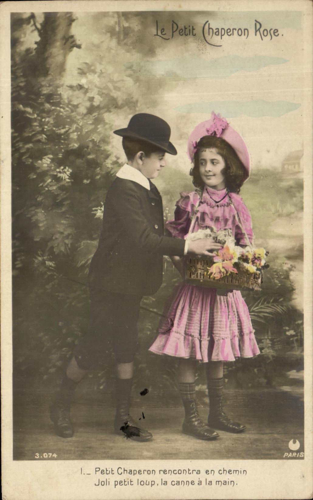 CPA Fantaisie Enfants le petit chaperon rose 
