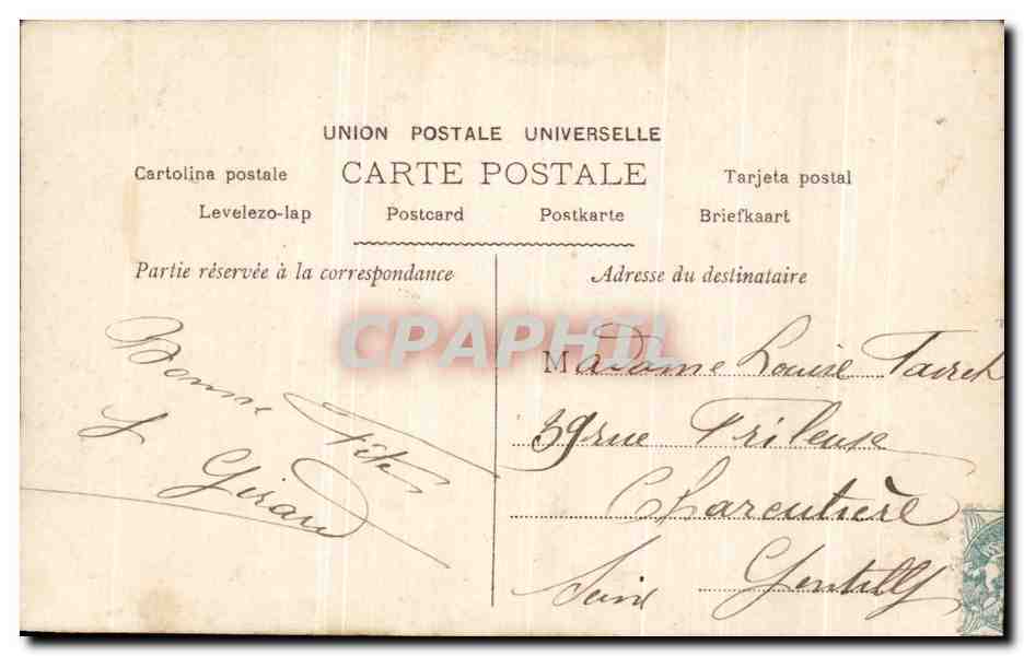 CPA Fantaisie Femme Au jardin d'Amalfi — Rückseite