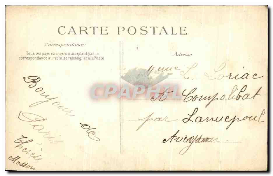 CPA La Joconde Leonard de Vinci Mausee du Louvre Paris  — Rückseite