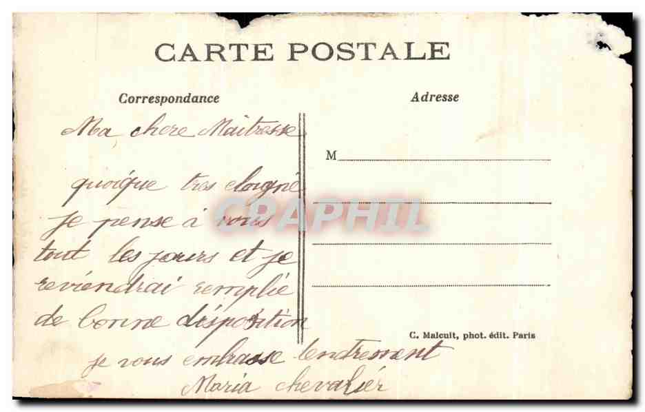CPA Fantaisie Souvenir Porte bonheur de Meulan Trefle — Rückseite