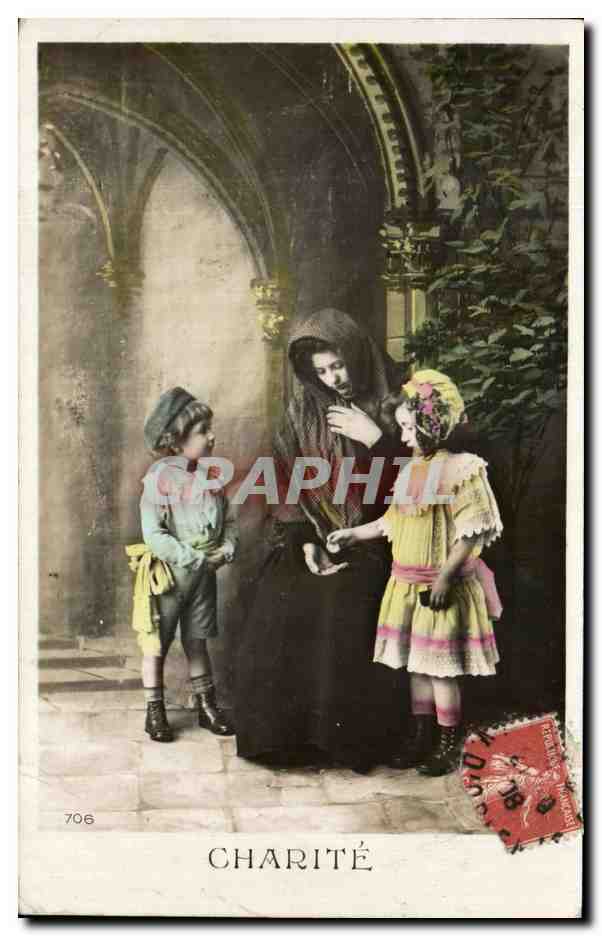 CPA Fantaisie Femme et enfants Charite 