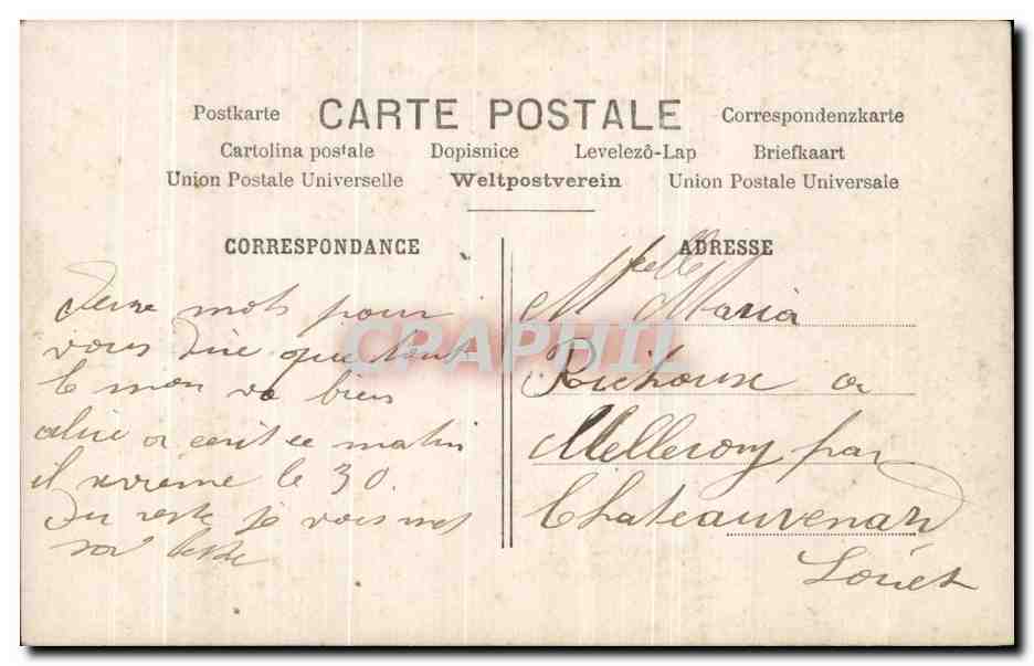 CPA Fantaisie Femme et enfants Charite  — Rückseite