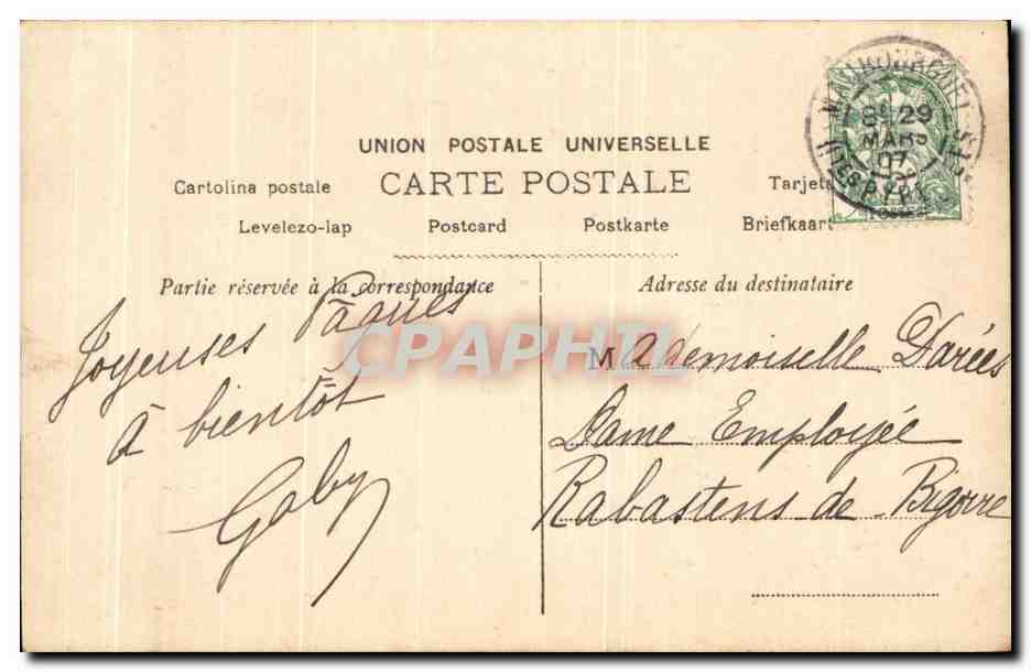 CPA Fantaisie Homme oeufs — Rückseite