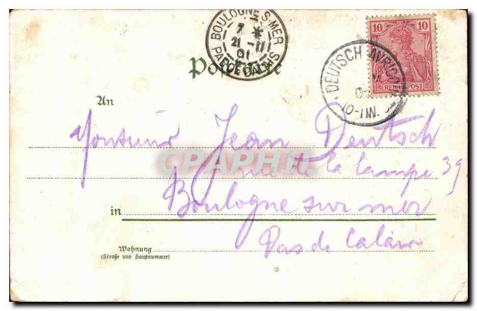 CPA Fantaisie Femme Gruss aus  — Rückseite