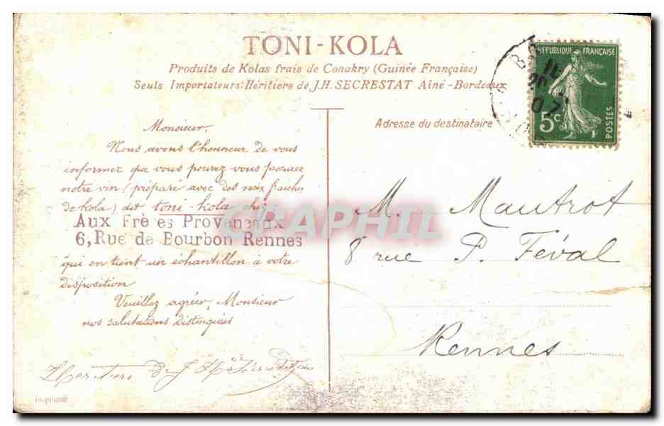 CPA Fantaisie Je suis vivement interesse par ce que vous me dites du Toni kola  — Rückseite