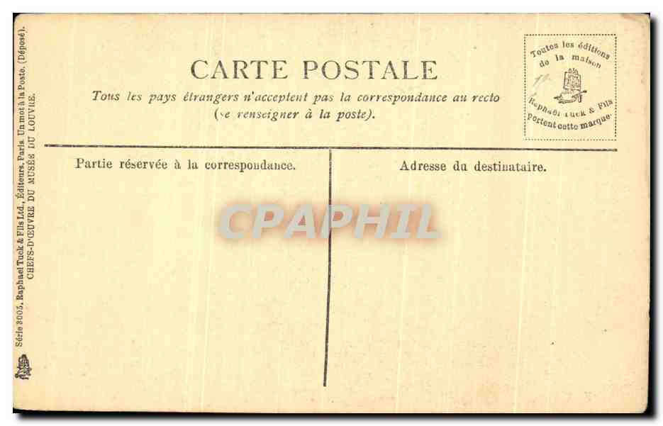 CPA Lancret Musee du Louvre Paris  — Verso