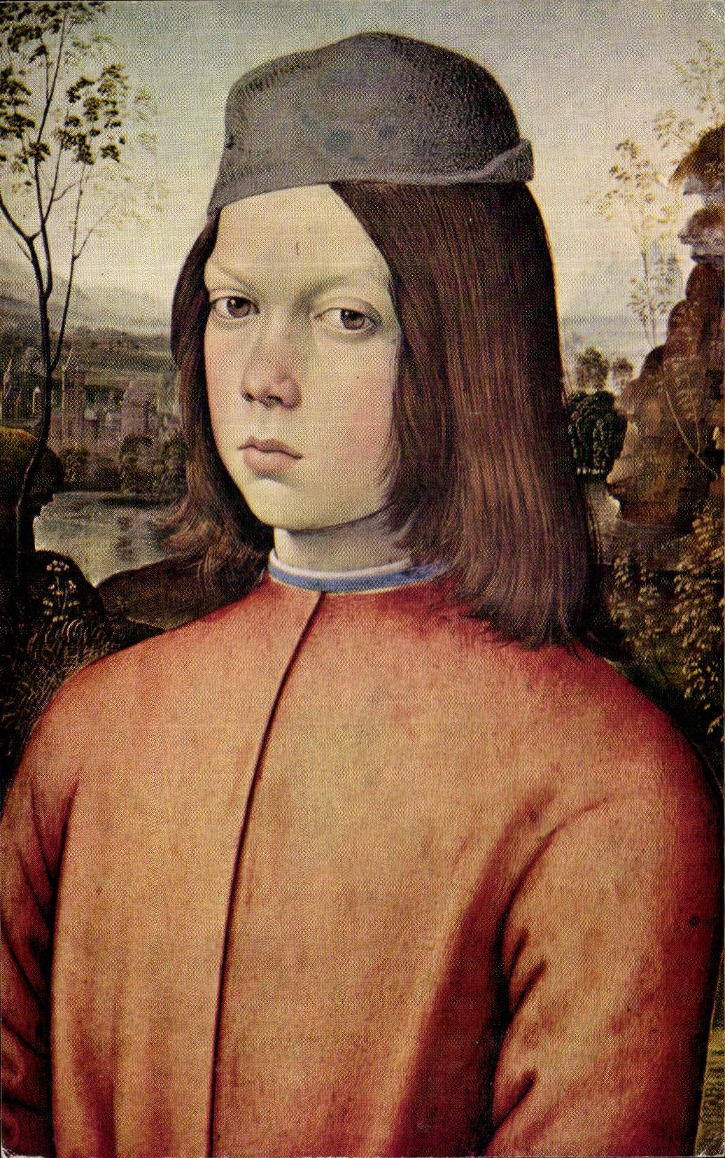 CPSM Pinturicchio Bernardino Portrait de jeune garcon Dresde Staatliches Musee