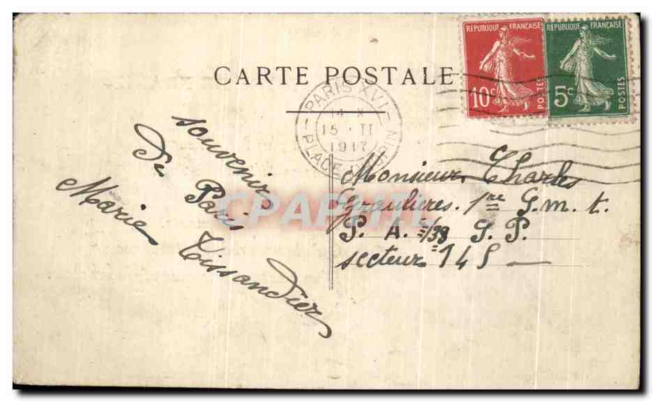 CPA Fantaisie Fleurs Rose de France  — Verso
