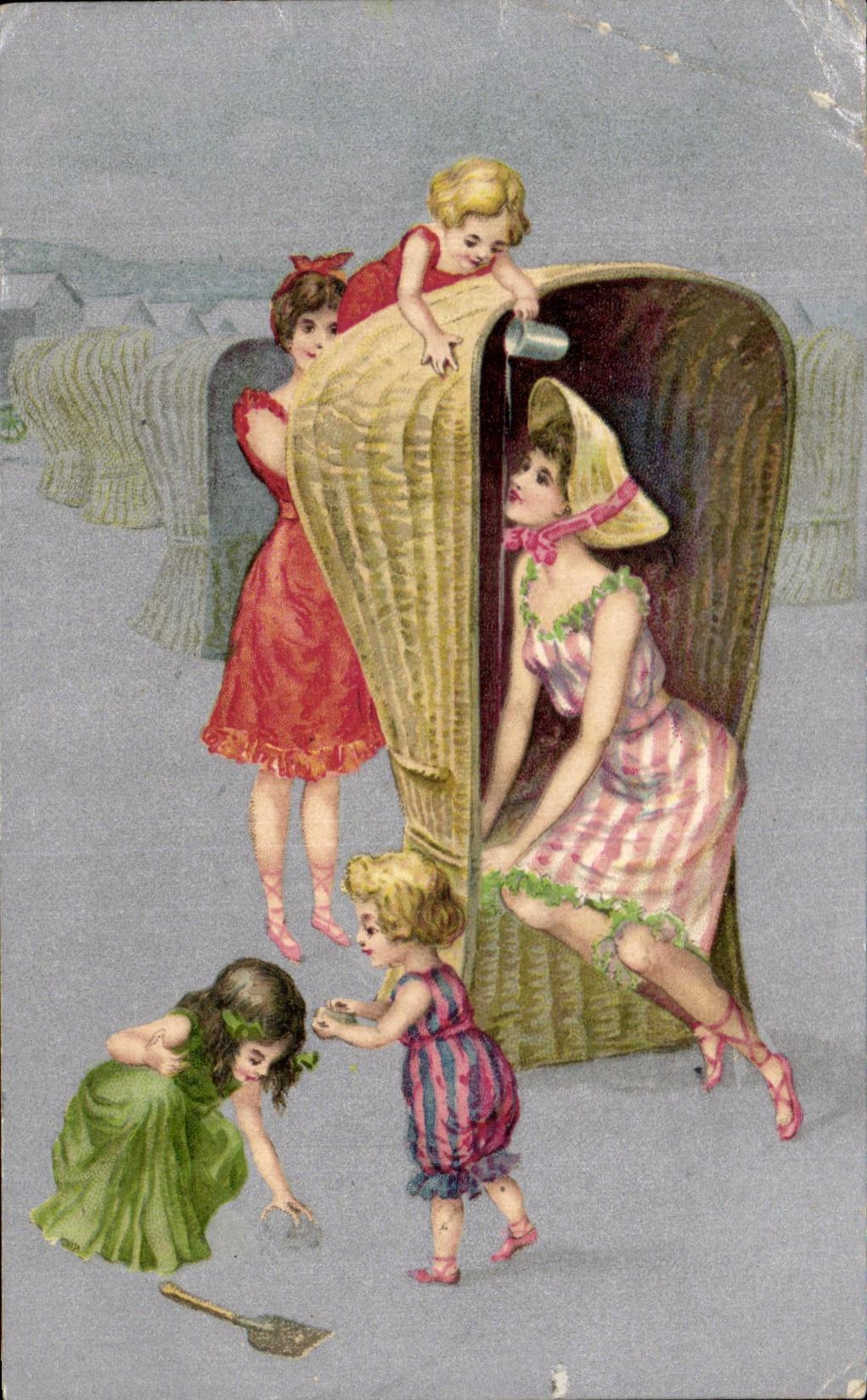 CPA Fantaisie Femme et enfants