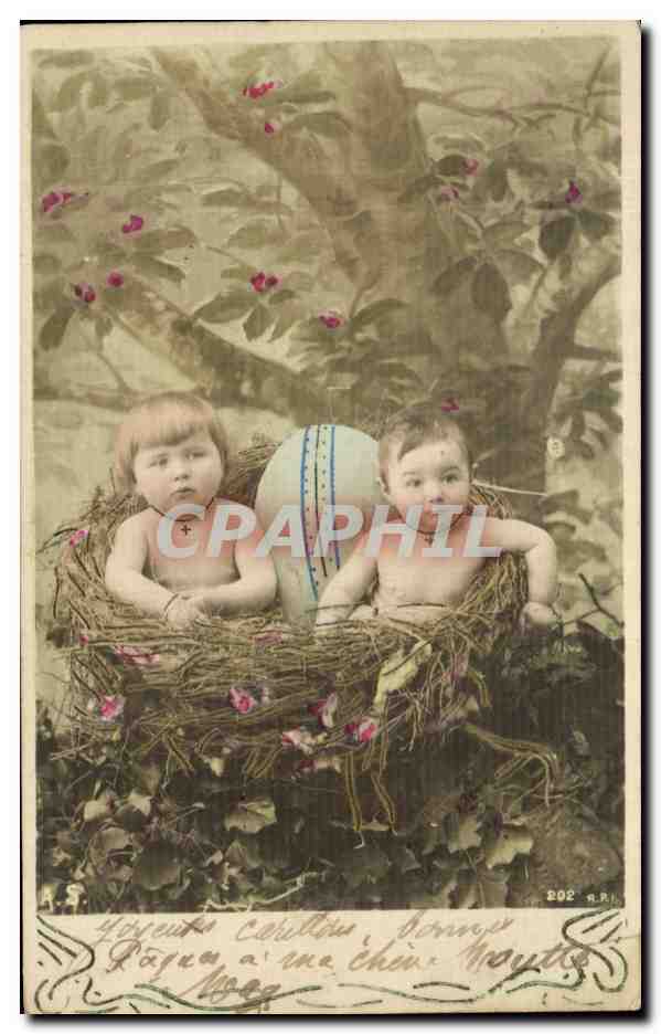 CPA Fantaisie Enfants oeufs