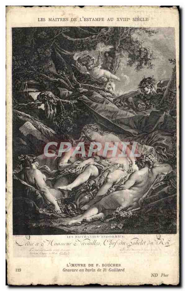 CPA Fantaisie Maitres de l'estampe Boucher Gaillard Femme nue 