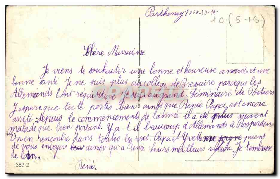 CPA Fantaisie Bonne annee — Rückseite