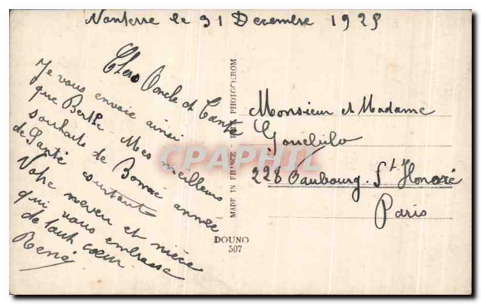 CPA Fantaisie Fleurs Gui Bonne annee — Verso