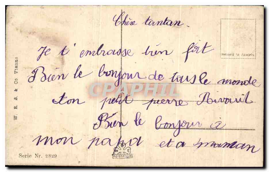 CPA Fantaisie Enfants Anges — Verso