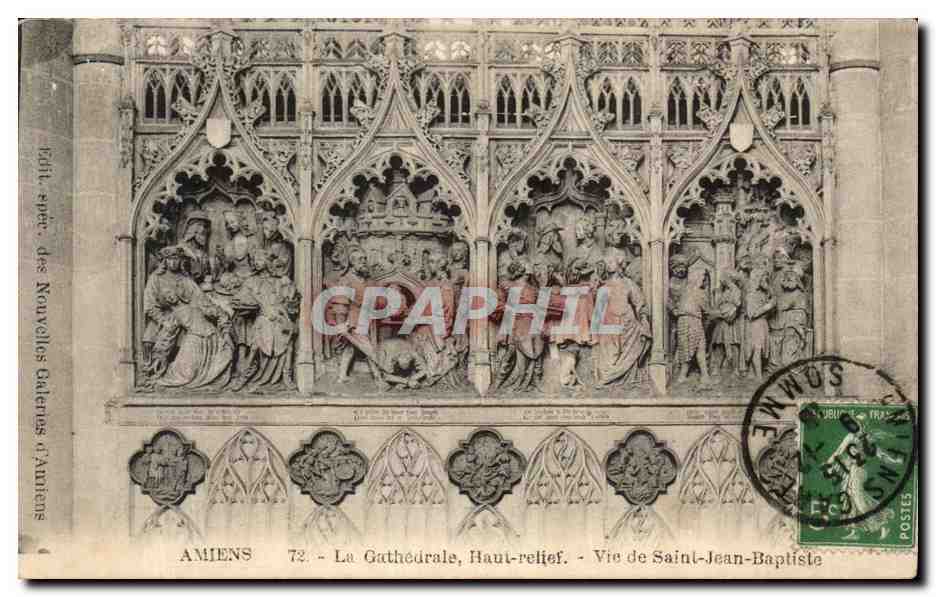 Amiens - La Cathédrale, Haut-relief - Vie de Saint-Jean-Baptiste — Éditeur des Nouveaux Galeries d'Amiens, n°72